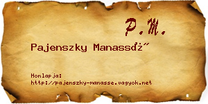 Pajenszky Manassé névjegykártya